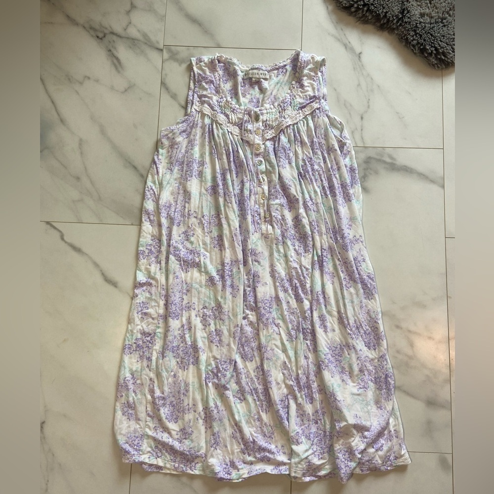 Eileen west traditional night gown sleep dress Sm purple white trad wife modal